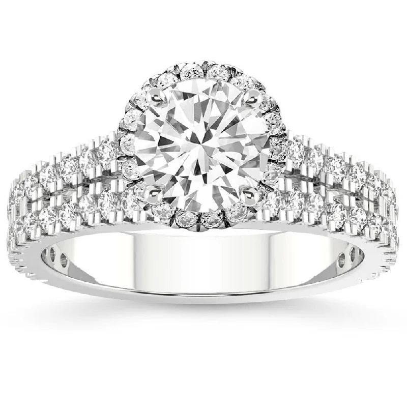 Ladies engagement rings with moissanite-VS 2 1/3Ct Diamond Waverly Lab Grown Engagement Ring White, Yellow or Rose Gold