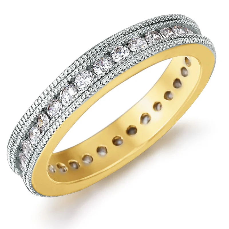 Ladies platinum wedding band-Forever Yours Eternity Ring