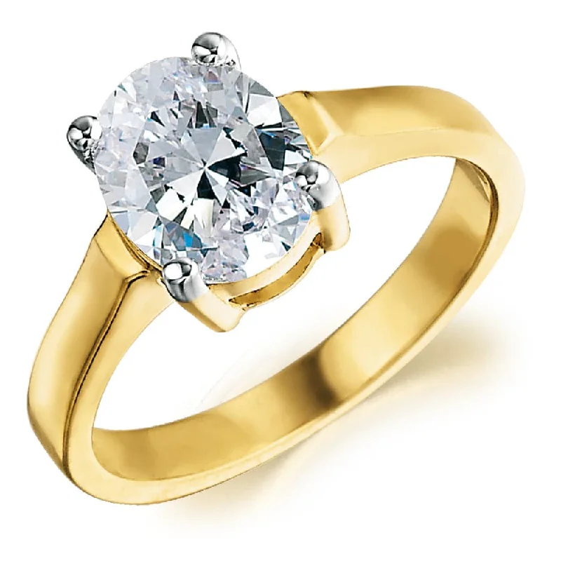 Ladies diamond ring-Oval Cut Solitaire Ring