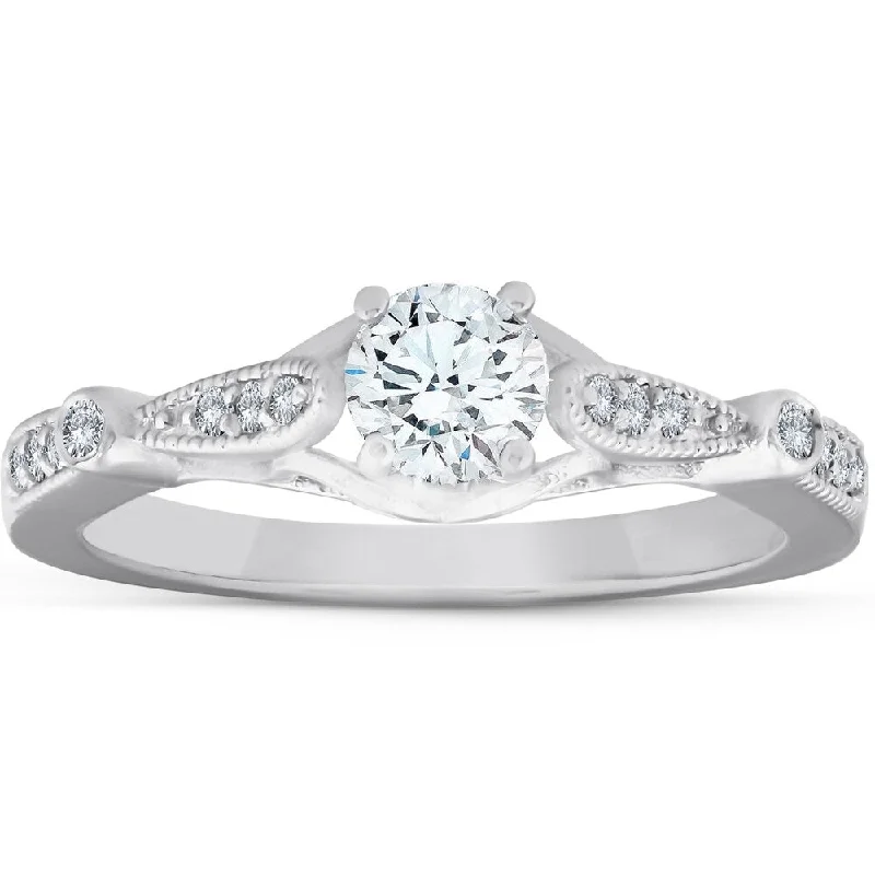 Ladies solitaire engagement rings with diamonds-Platinum 3/4 Ct Round Cut Diamond Engagement Ring