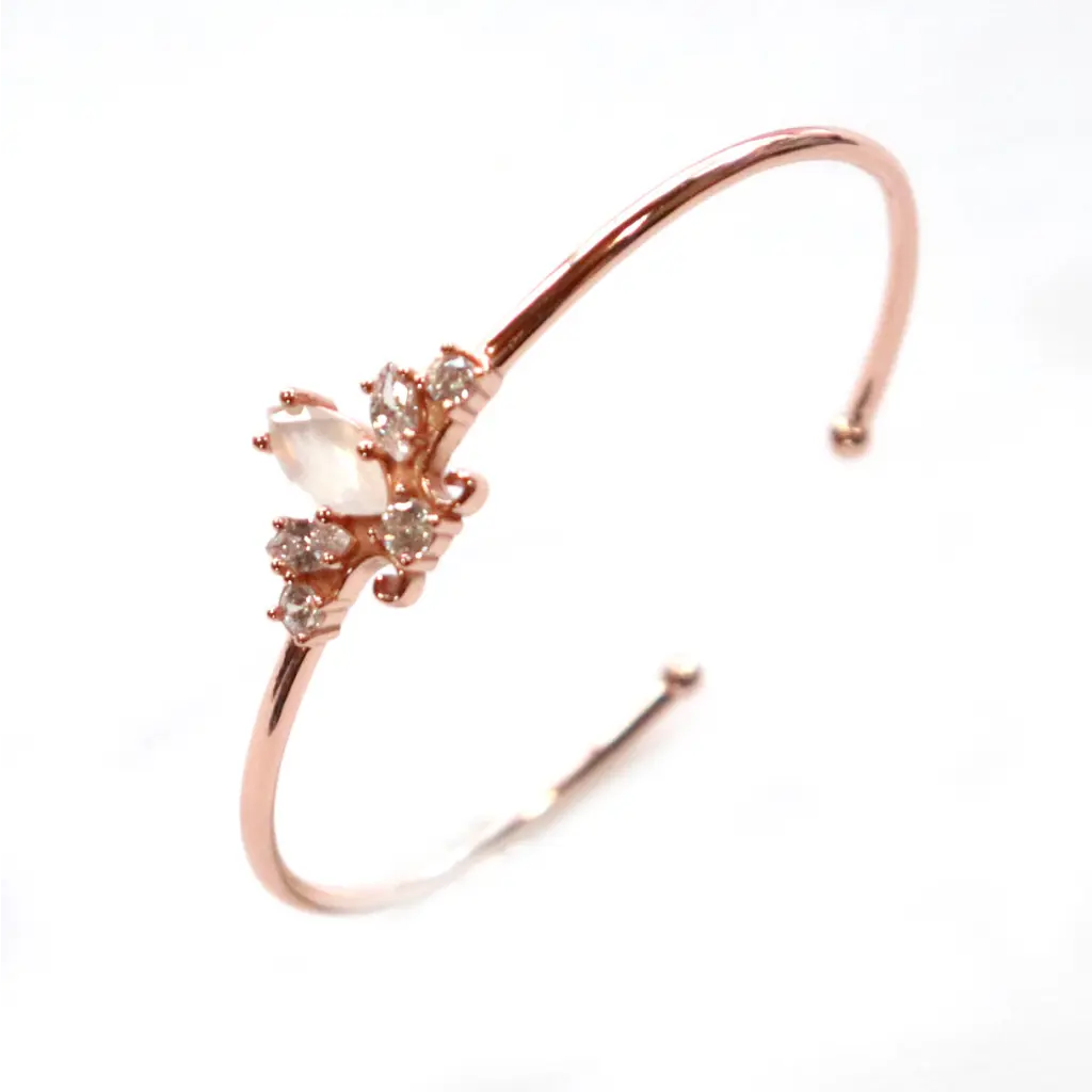 Ladies engraved bangles-Melody Bangles - Rose Gold