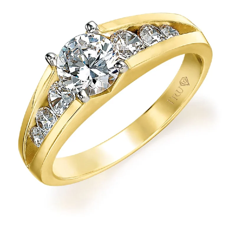 Ladies platinum wedding band-The Dazzler Ring