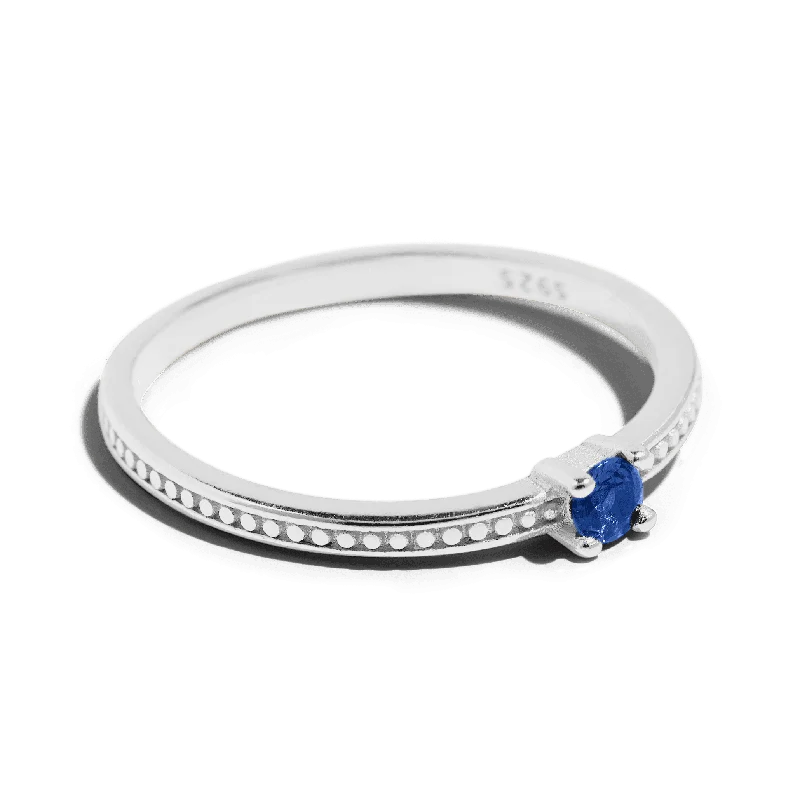 Ladies square ring-THE EMMA RING BLUE - sterling silver