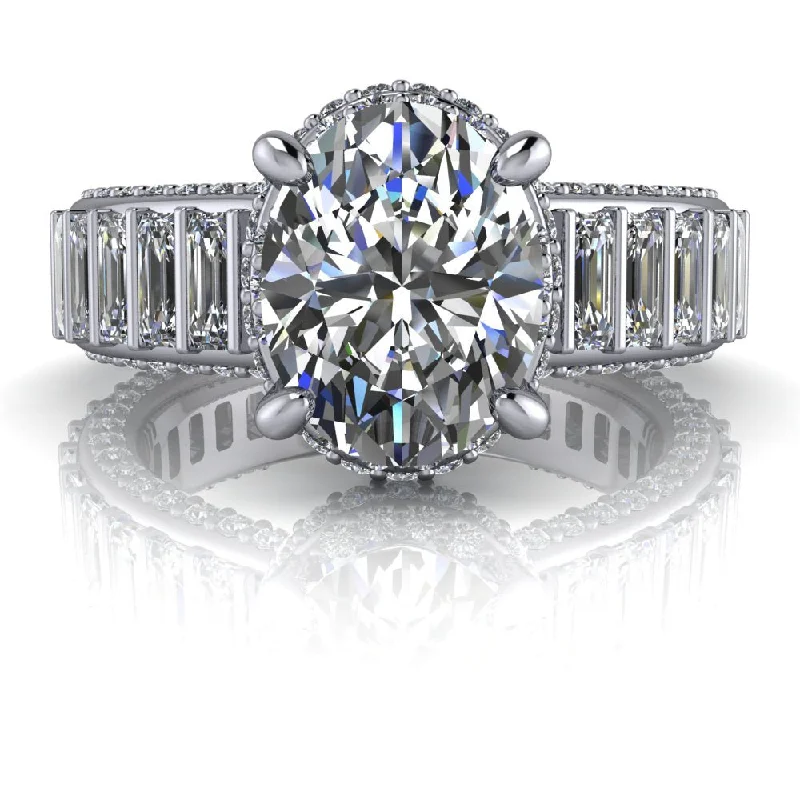 Ladies silver ring-Indy No. 1 Moissanite Ring