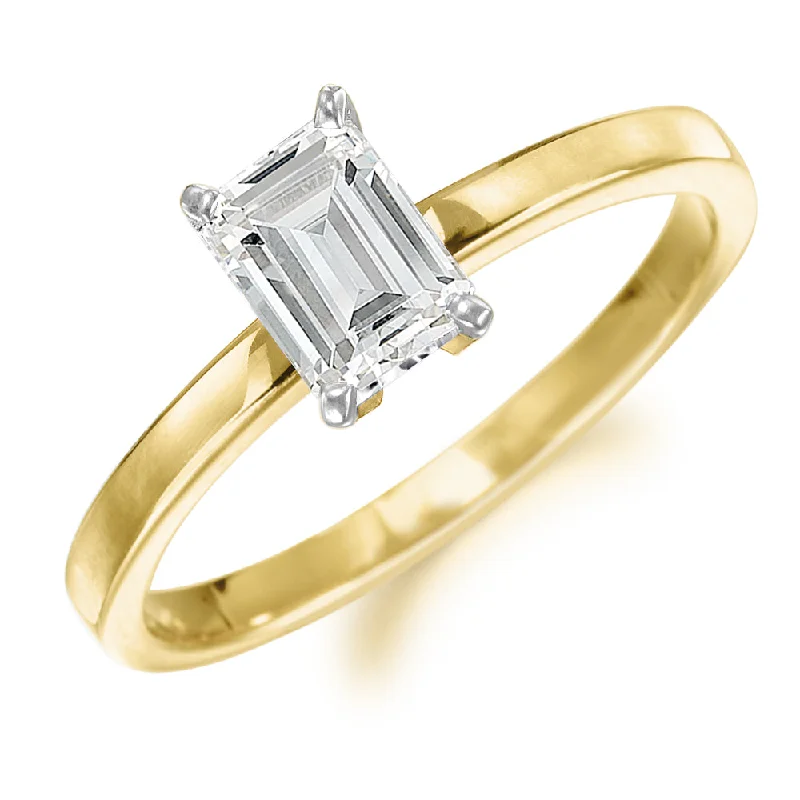 Ladies aquamarine ring-1 ct. Emerald Cut Solitaire Ring