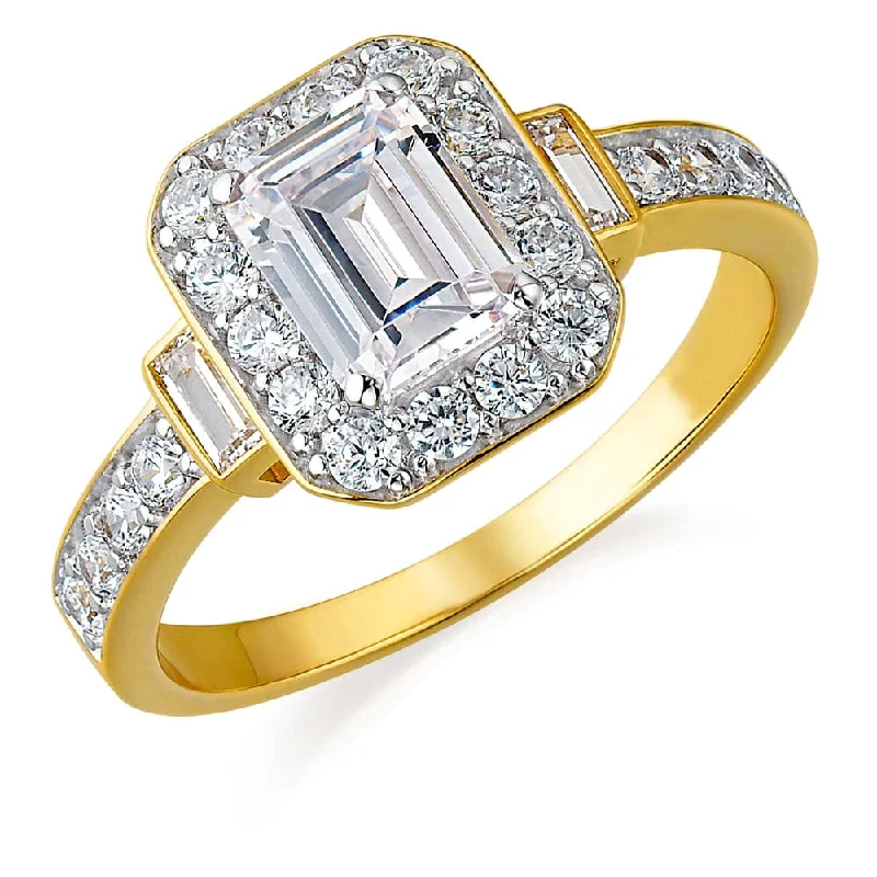 Ladies signet ring-Emerald Cut Antique Ring