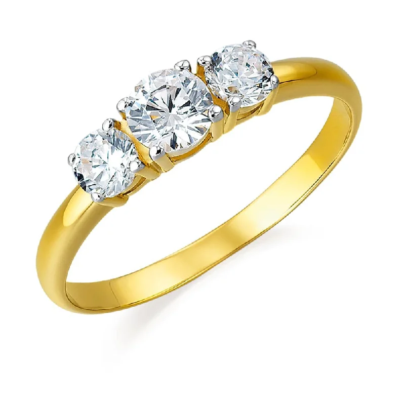 Ladies gold wedding ring-1 ct. t.w. Trilogy Ring