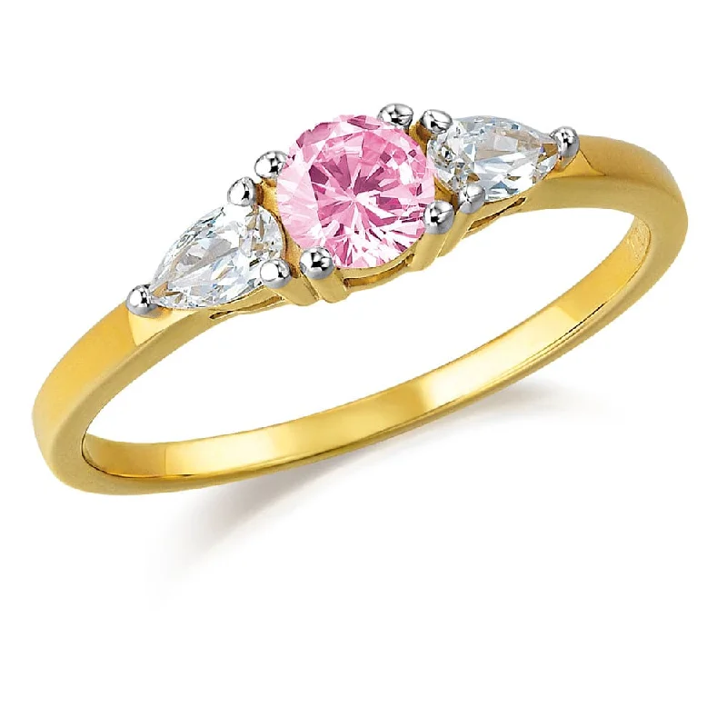 Ladies square ring-Pink Katarina Ring