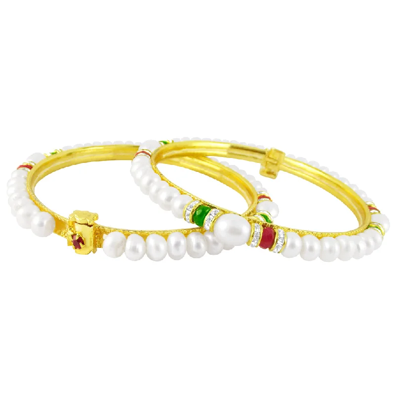 Ladies zirconia bracelet-J Pearls Amiable Pearl Bangles - Real Pearl Jewelry