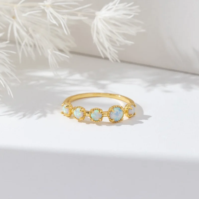 Ladies cubic zirconia ring-Tiffany Opal Stone Ring