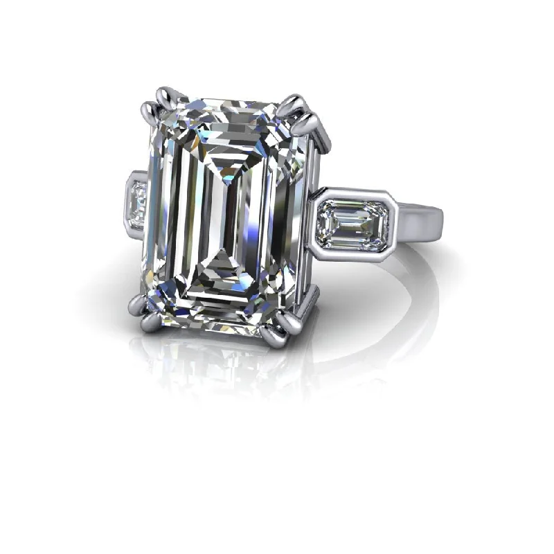 Ladies halo diamond ring-Gracie K. No. 1 Moissanite Ring