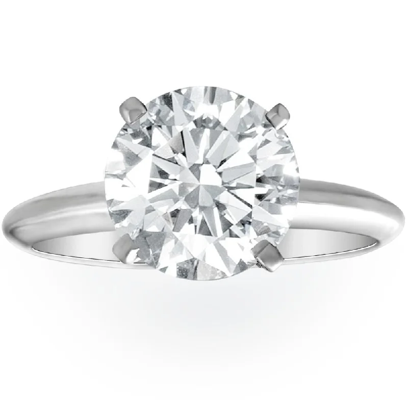 Ladies halo engagement rings-VS2/H 2.08CT Certified Natural Diamond Platinum Solitaire Engagement Ring