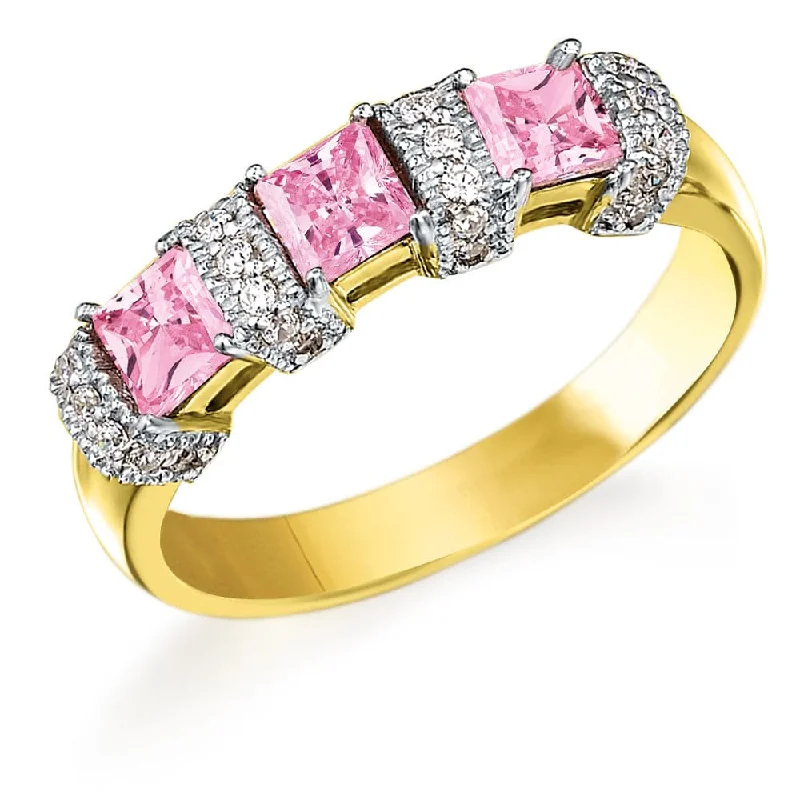 Ladies antique engagement ring-Pink Parfait Ring