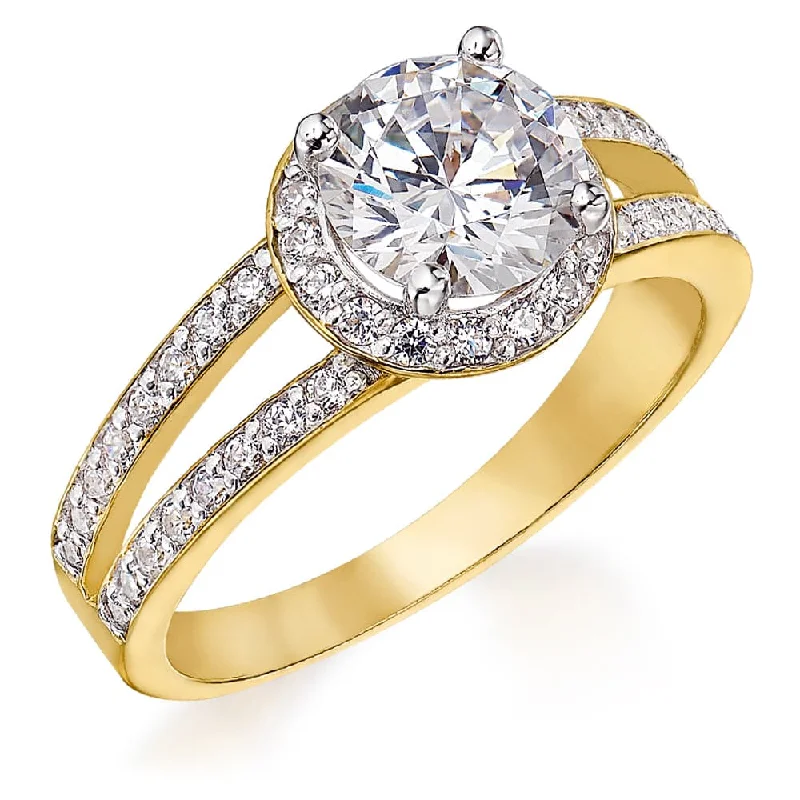 Ladies oval ring-Solitaire Split-Shank Ring