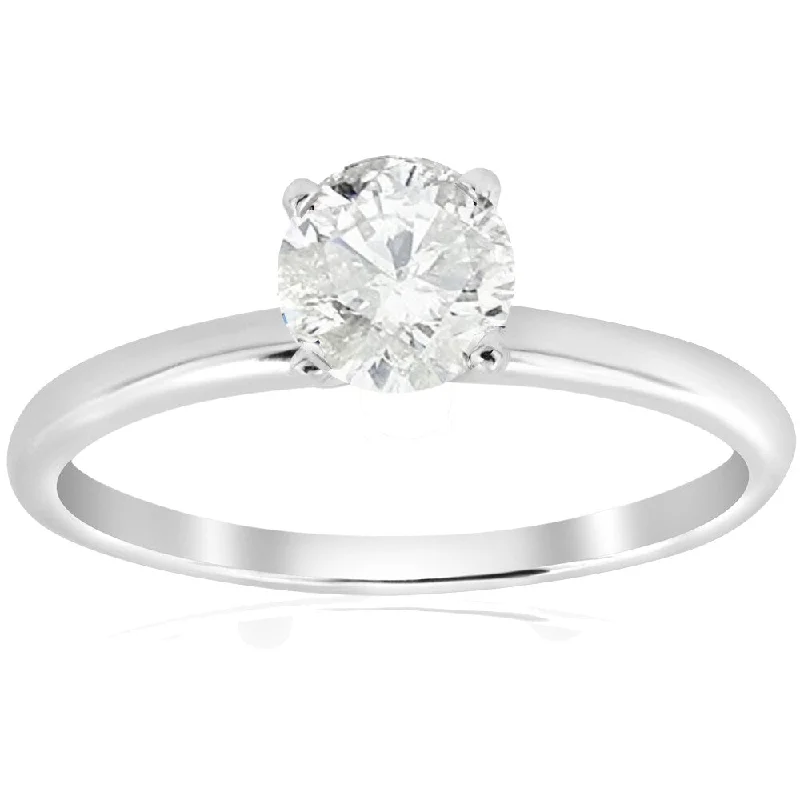 Ladies engagement rings with intricate designs-14k White Gold 5/8 ct TDW Diamond Solitaire Engagement Ring