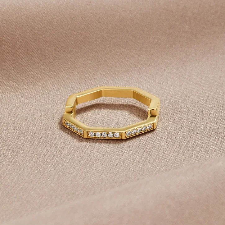 Ladies square ring-Diana Geometric Ring