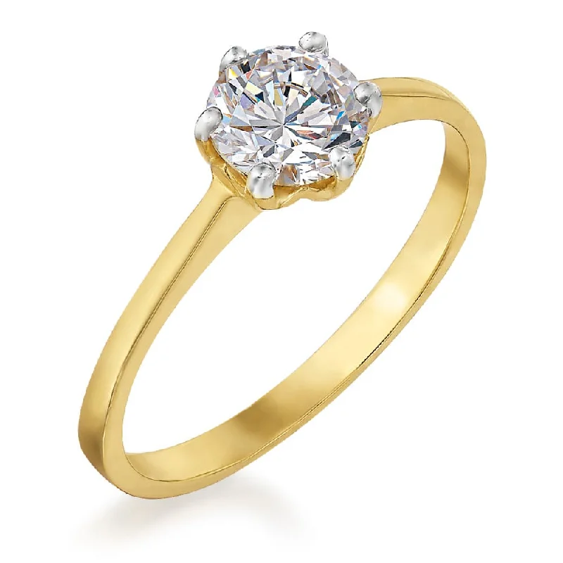 Ladies vintage style ring-1 ct. Tulip Solitaire Ring