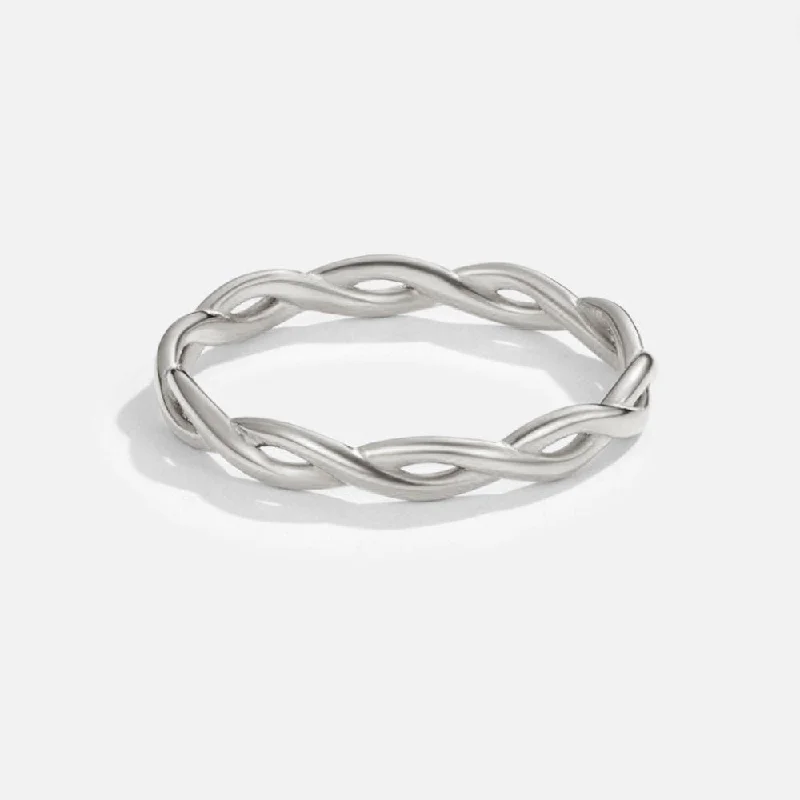 Ladies oval ring-Infinity 18K Silver Twist Ring