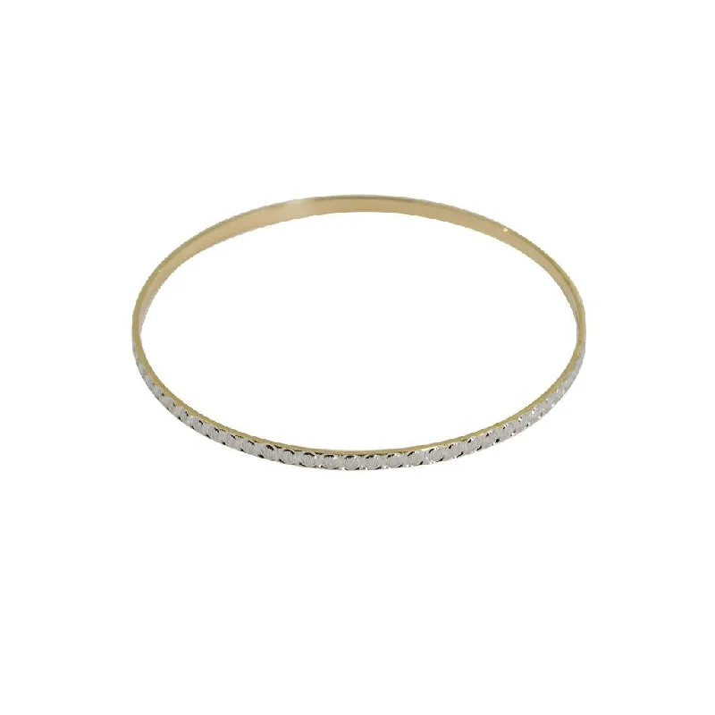 Ladies diamond charm bracelet-22K Multi Tone Gold Bangles, Set of 6 W/ Circle Textured Design & 66g Gold Weight