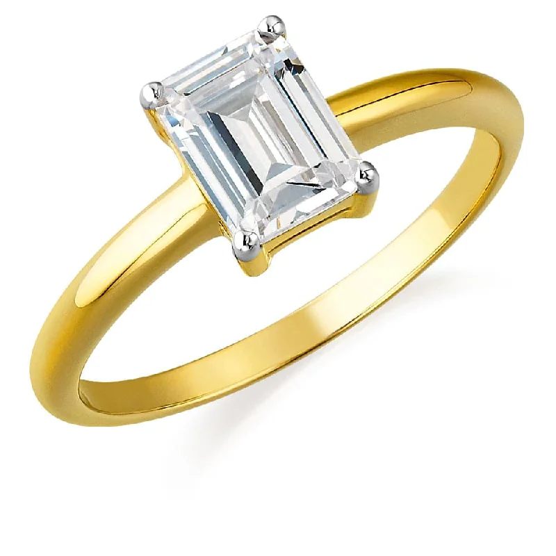 Ladies oval sapphire ring-1.75 ct. Emerald Cut Solitaire Ring