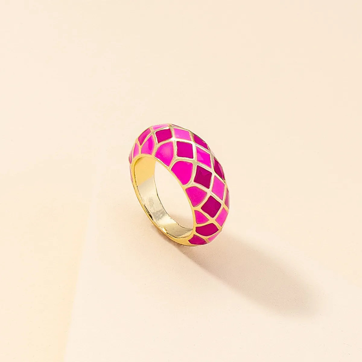 Ladies engagement ring-Wholesale Jewelry Enamel Glaze Plaid Ring Gooddiy