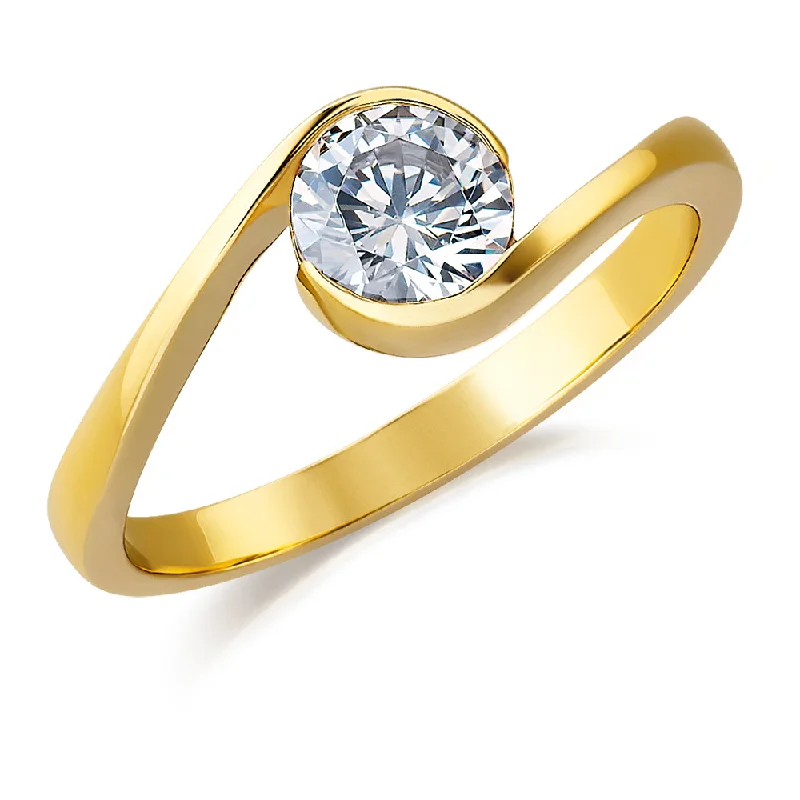 Ladies classic wedding ring-1 ct. Modern Solitaire Ring